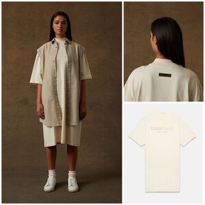 FEAR OF GOD ESSENTIALS ~ logo-print crew-neck T-shirt dress